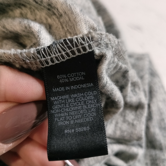 Express Heather Grey Ruched Sides 3/4 Sleeve Midi T-shirt Dress EUC Sz M - Picture 6 of 6